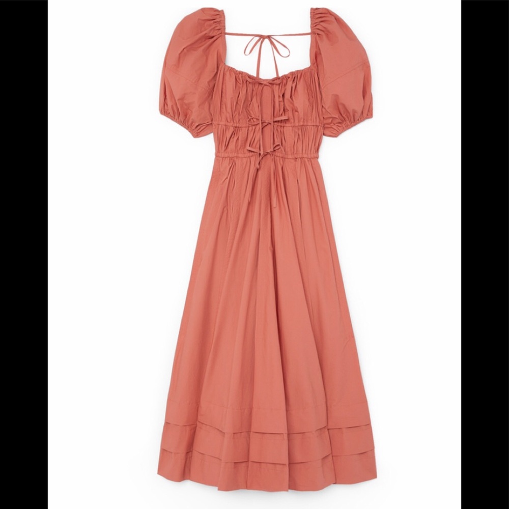ULLA JOHNSON Palma Short Sleeve Dress in Aragon- Size 0 NWT